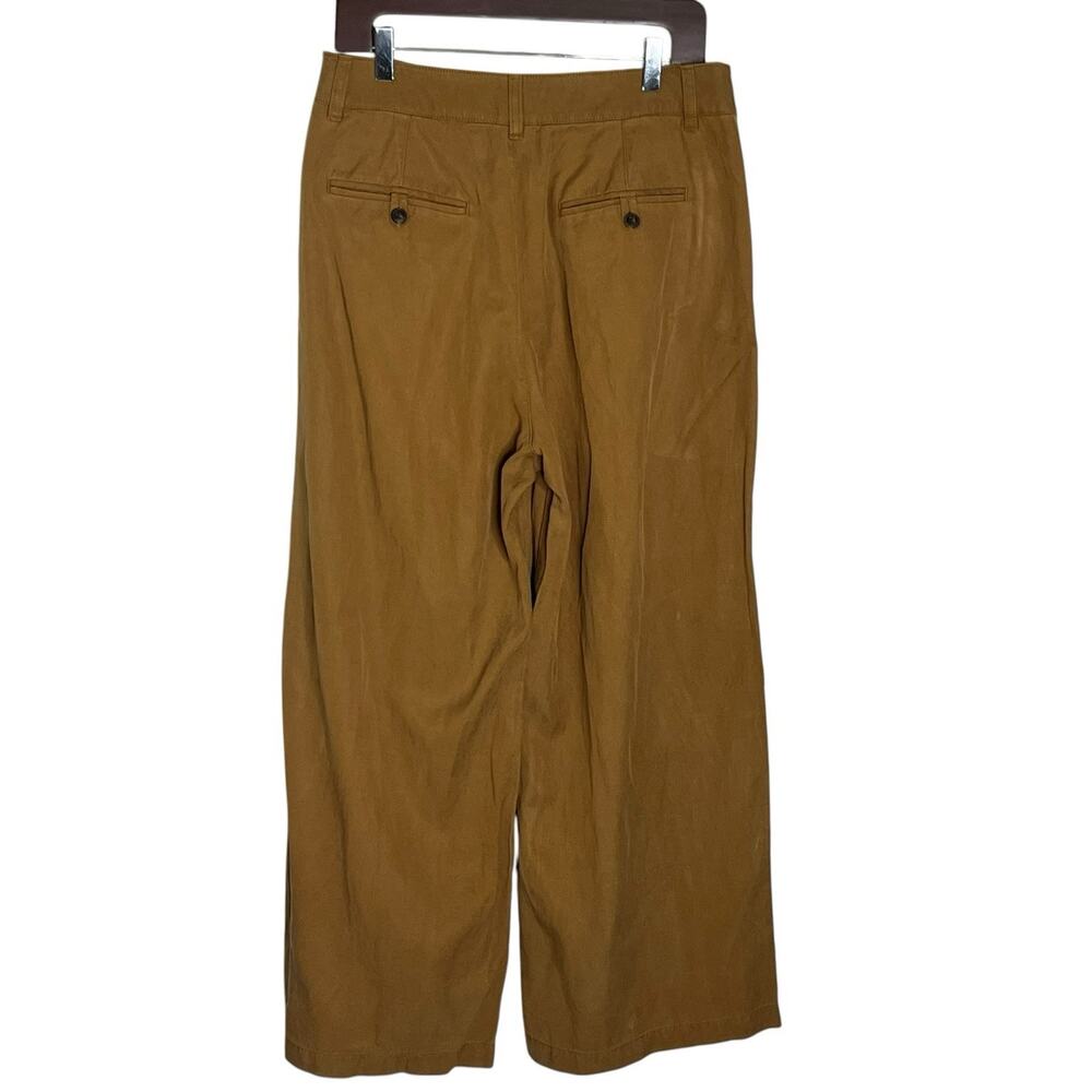 Madewell The Harlow Wide-Leg Pant 8 P Spiced Pleated Front Linen Blend Acorn Tan - Picture 4 of 15